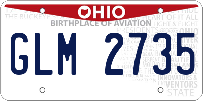 OH license plate GLM2735
