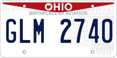 OH license plate GLM2740