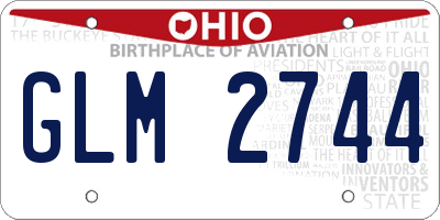 OH license plate GLM2744