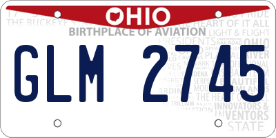 OH license plate GLM2745