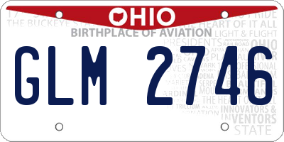OH license plate GLM2746