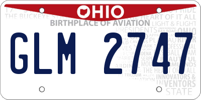 OH license plate GLM2747
