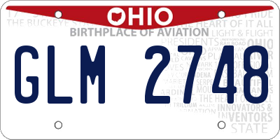 OH license plate GLM2748