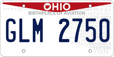 OH license plate GLM2750