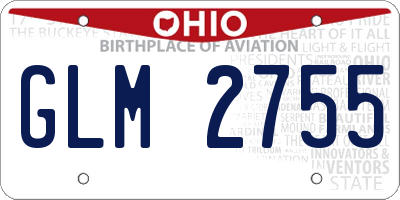 OH license plate GLM2755