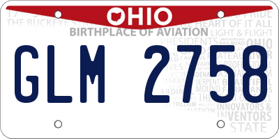 OH license plate GLM2758