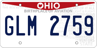 OH license plate GLM2759