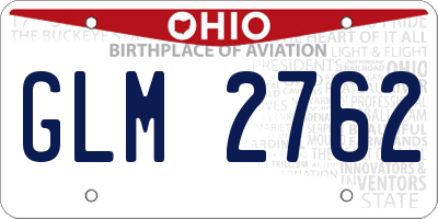 OH license plate GLM2762