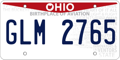 OH license plate GLM2765