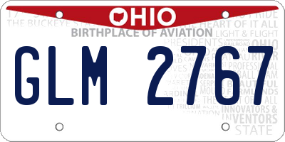 OH license plate GLM2767