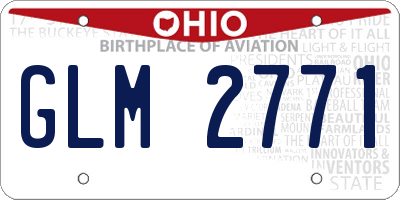 OH license plate GLM2771