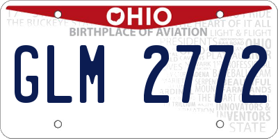 OH license plate GLM2772