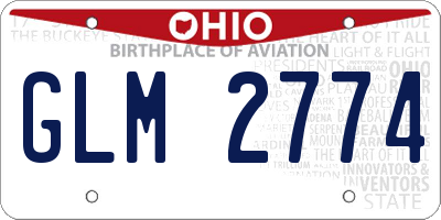 OH license plate GLM2774