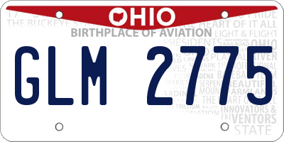 OH license plate GLM2775