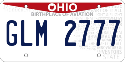 OH license plate GLM2777