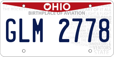 OH license plate GLM2778