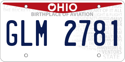 OH license plate GLM2781