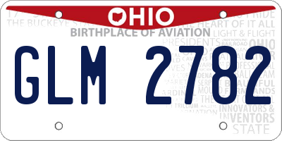 OH license plate GLM2782