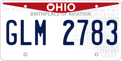 OH license plate GLM2783