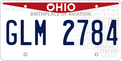 OH license plate GLM2784