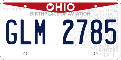 OH license plate GLM2785