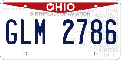 OH license plate GLM2786
