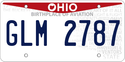 OH license plate GLM2787