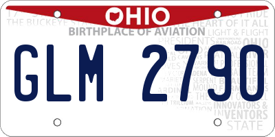 OH license plate GLM2790