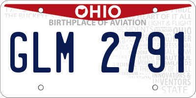 OH license plate GLM2791