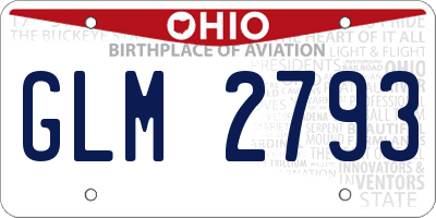 OH license plate GLM2793