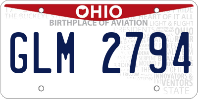 OH license plate GLM2794