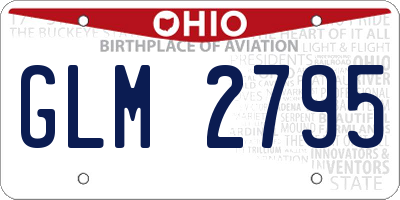 OH license plate GLM2795