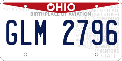 OH license plate GLM2796