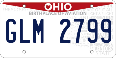 OH license plate GLM2799