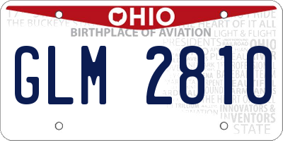 OH license plate GLM2810