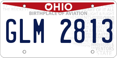 OH license plate GLM2813
