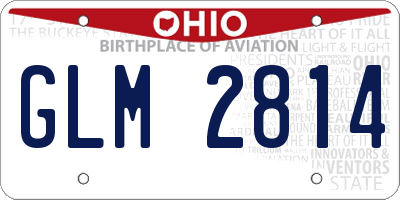 OH license plate GLM2814