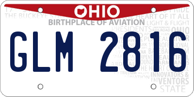 OH license plate GLM2816
