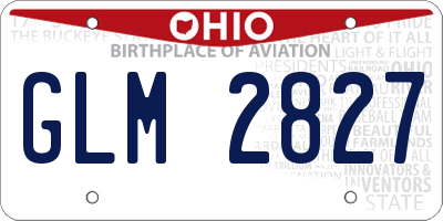 OH license plate GLM2827