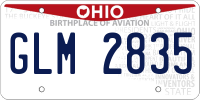 OH license plate GLM2835