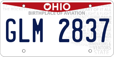OH license plate GLM2837