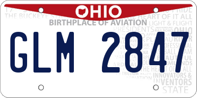 OH license plate GLM2847