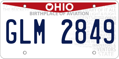 OH license plate GLM2849
