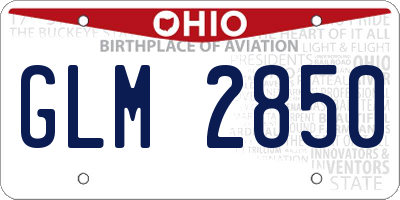 OH license plate GLM2850