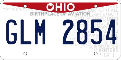 OH license plate GLM2854