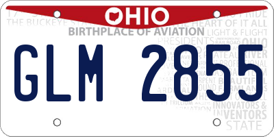 OH license plate GLM2855