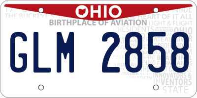 OH license plate GLM2858