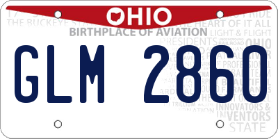 OH license plate GLM2860