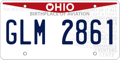 OH license plate GLM2861