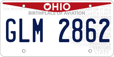 OH license plate GLM2862